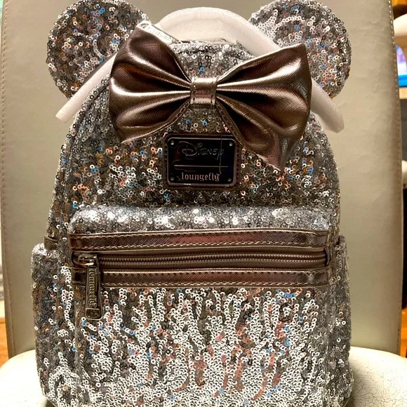 Loungefly | Bags | Disney 222 Silver Sequin Loungefly  display picture 1